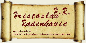 Hristoslav Radenković vizit kartica